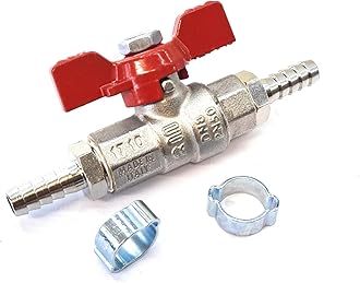 Water Fed Pole Valve Tap - Series 21, 6mm or 8mm Hosetail Combinations + O Clips (8mm Hosetails)