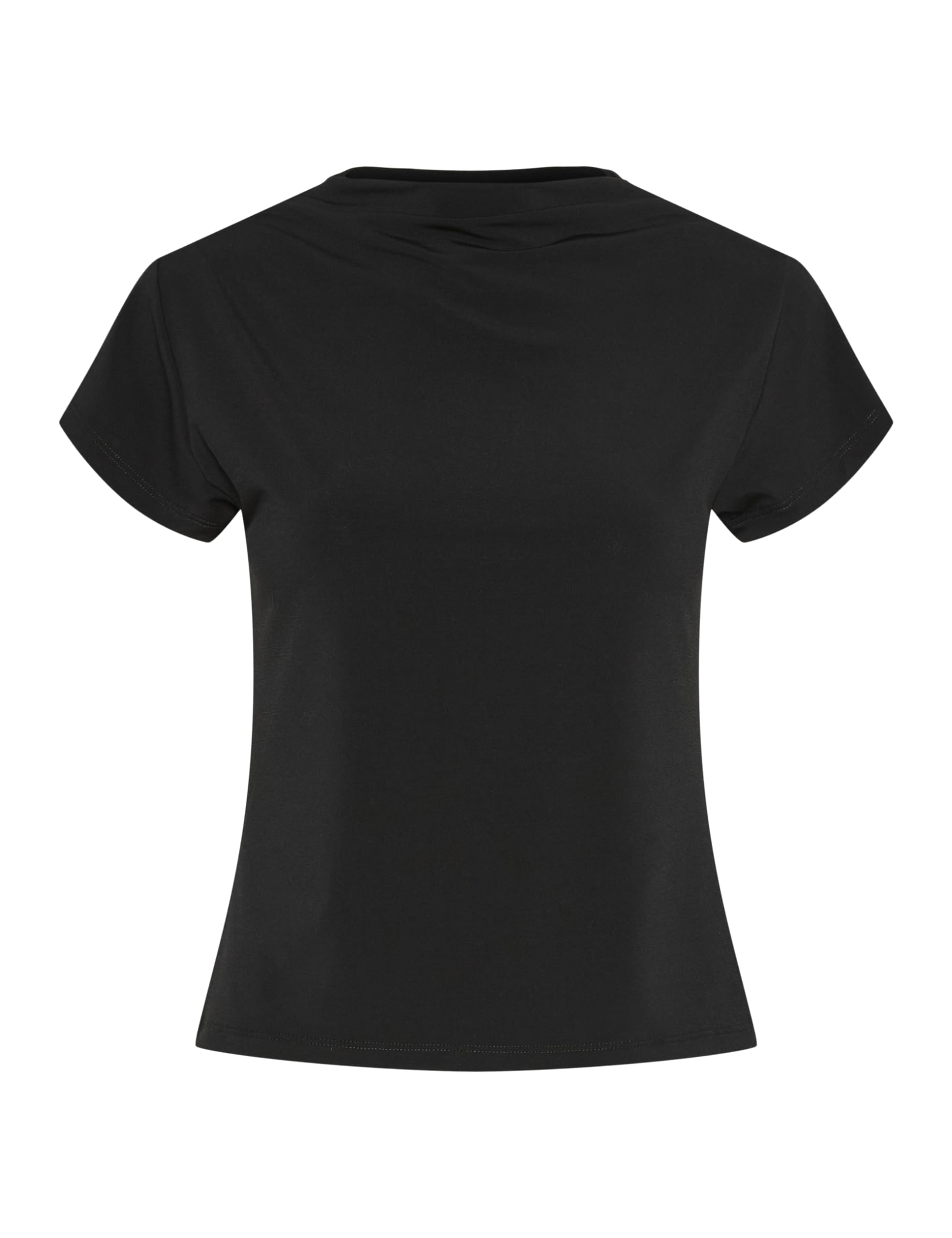 Pieces Pcmadison SS Mock Neck Tee Noos BC, Black, XS