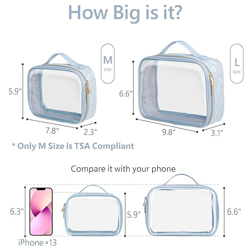 Miniatura 2 de PACKISM Neceser aprobado por la TSA  Bolsas de maquillaje transparentes de apertura grande de 180 con asa, adecuadas para regalos, bolsas de aseo