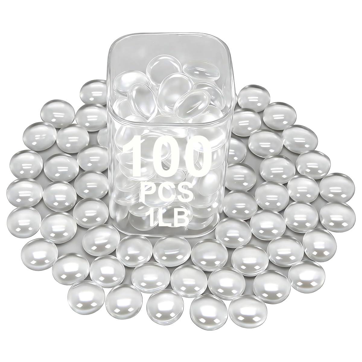 Mini Glass Gems Flat Bottom Marble Beads for Vase Aquarium Fish Tank