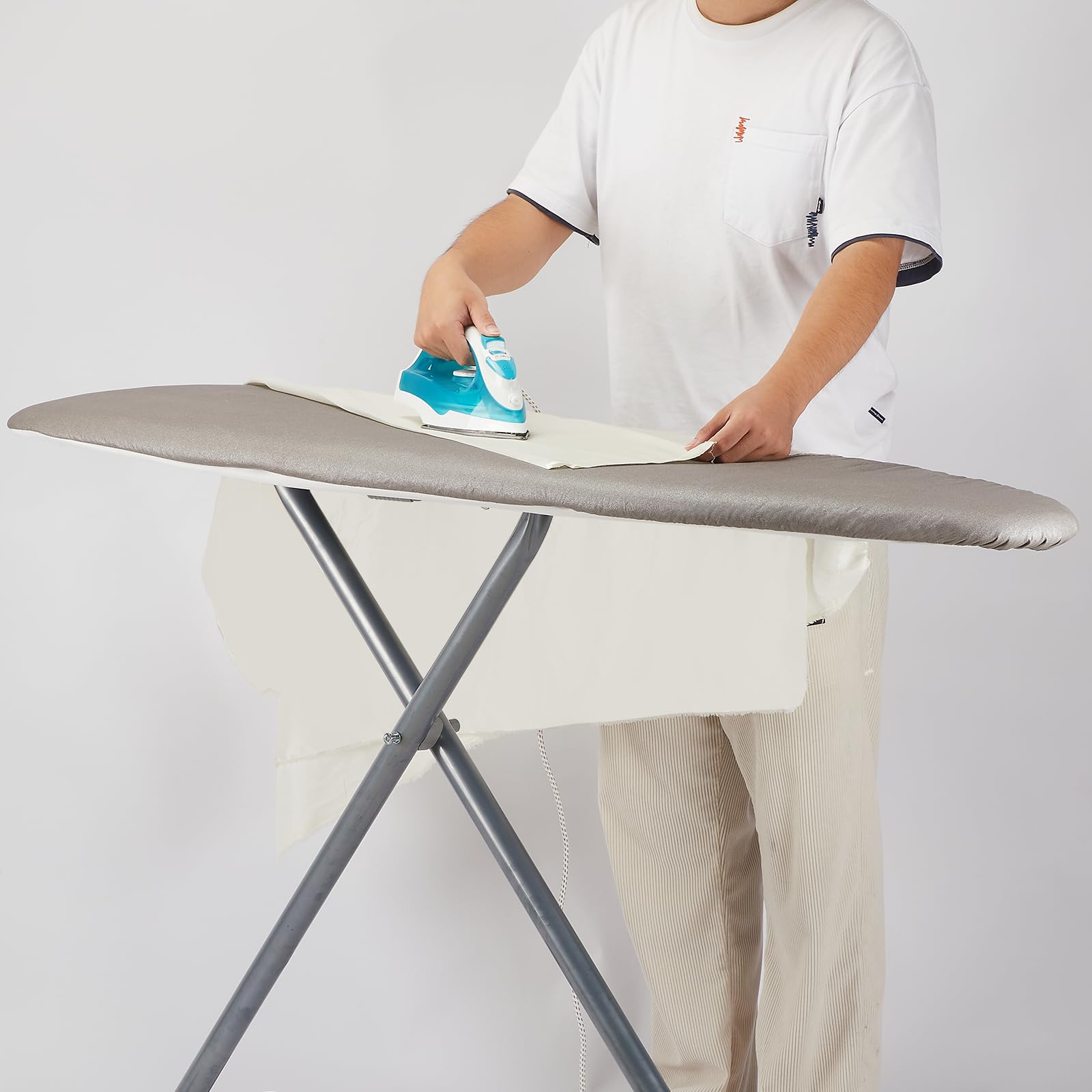 BNDX Funda De Silicona Para Tabla Planchar, Revestimiento, Acolchado Resistente a Las Quemaduras, Extra Grueso Y Resistente, 4 Capas, Borde Elástico 2 Pulgadas, Hebillas Clic