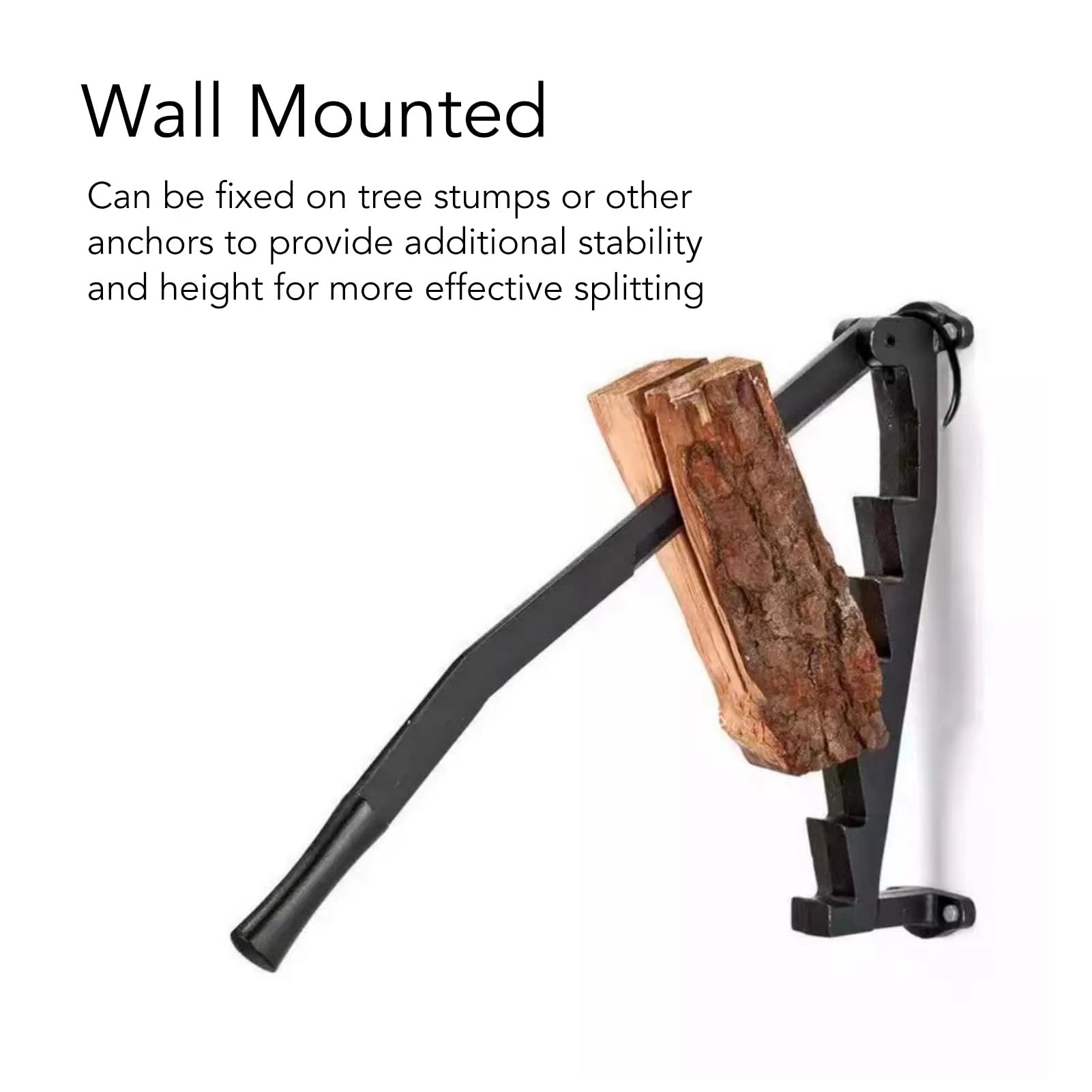 Wood Splitter Wall Mounted, Manual Log Splitter Kindling Splitter Portable Firewood Splitter - Image 3