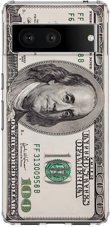 Miniatura 2 de Blingy's Funda para Google Pixel 7 Pro, divertida funda protectora de TPU suave con diseño de dinero de cien dólares, compatible con Google Pixel 7
