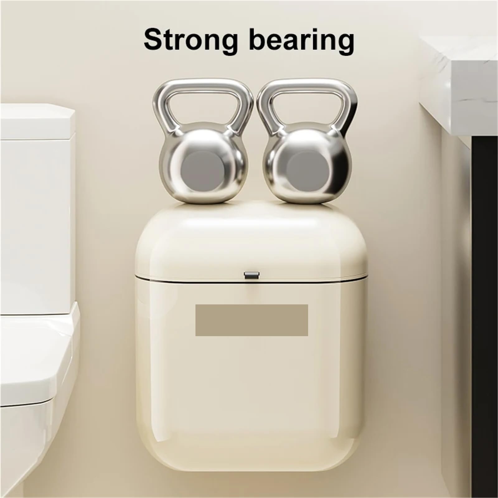 Wandmontierter Mülleimer for den Haushalt, große Kapazität, hohes Erscheinungsbild, Küchentoilette mit einer Abdeckung, wasserdichter Crack-Mülleimer FüR KüChe(9L)