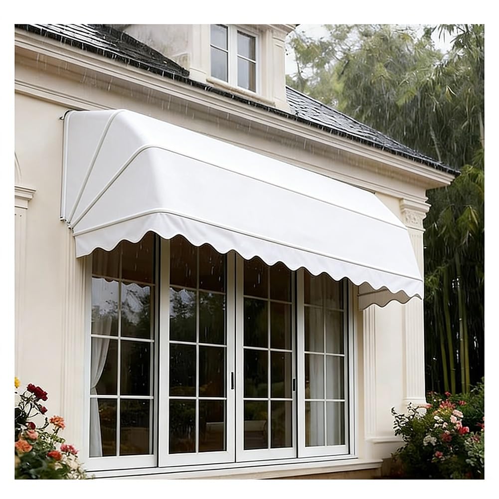 Toldo curvado francés con tela resistente a rayos UV para balcón