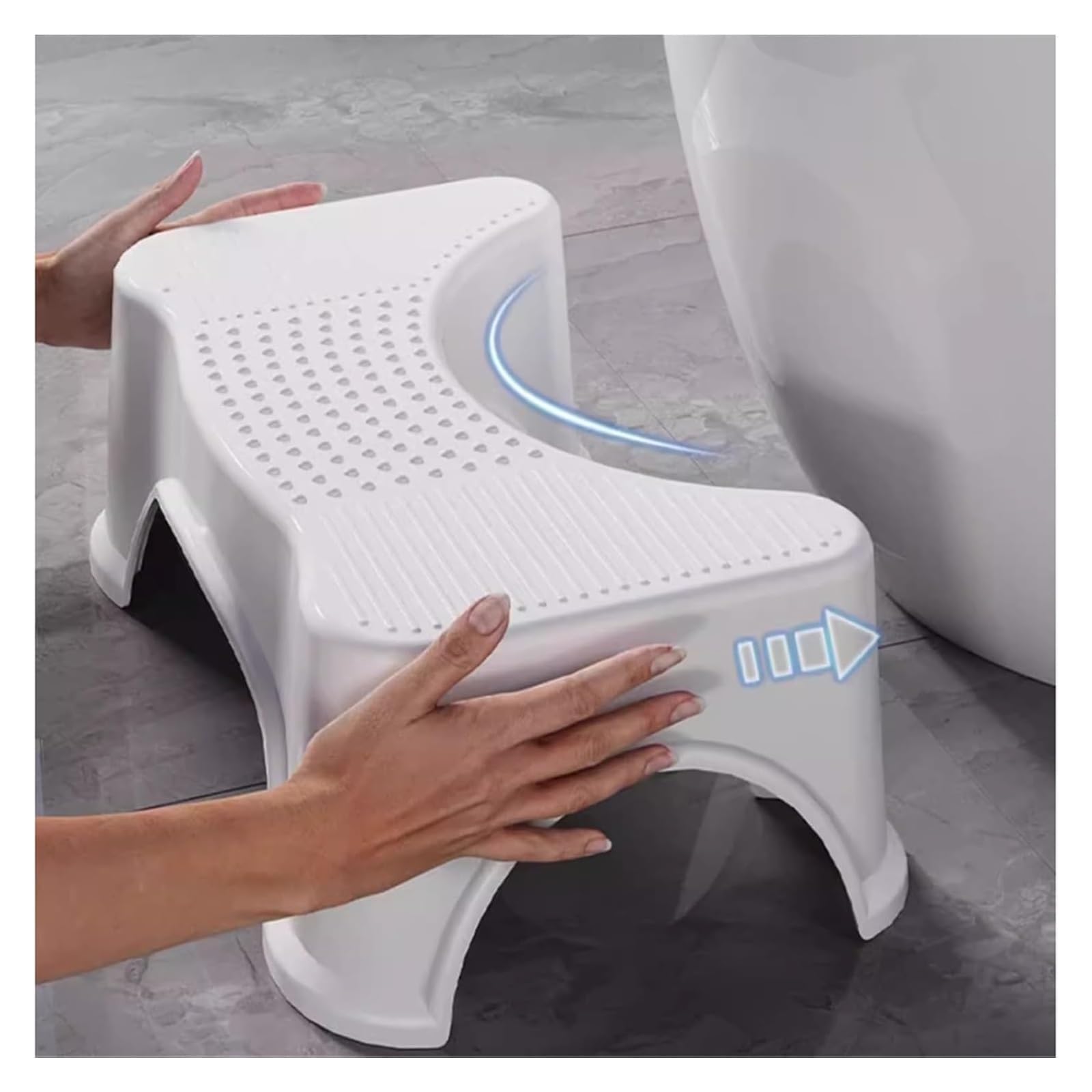 Sgabello per WC, For adulti Poggiapiedi antiscivolo resistente for bagno Sgabello for cacca in plastica Migliora la postura e il comfort Capacità 300 libbre