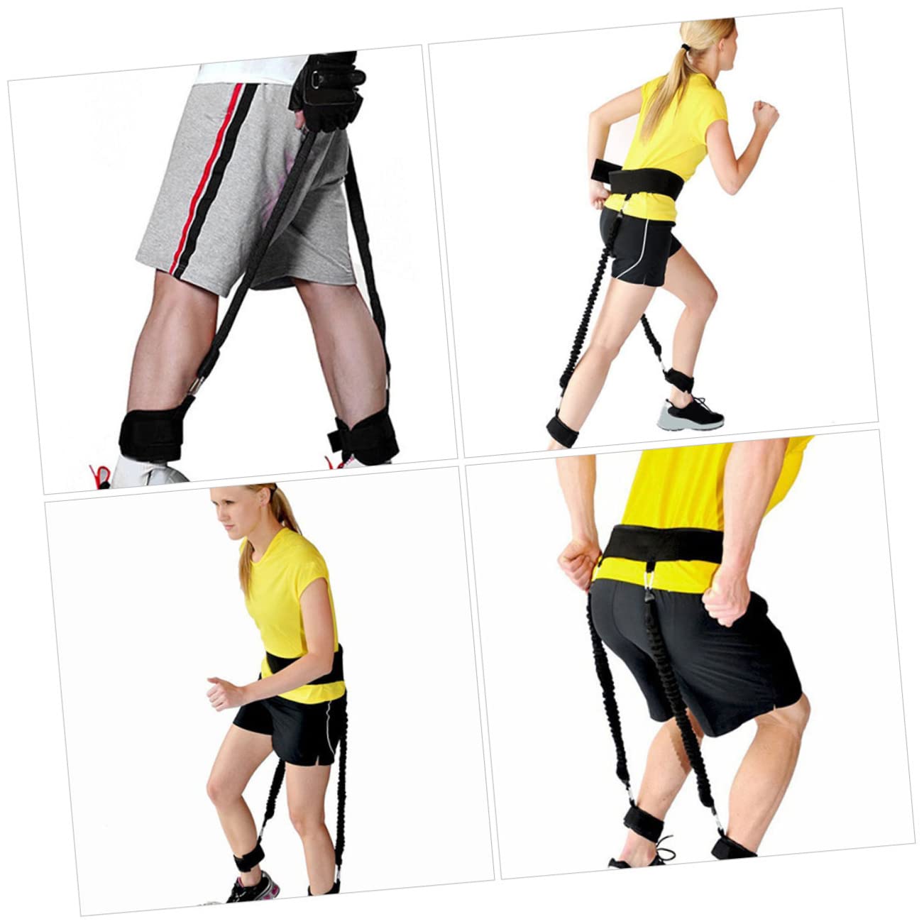 Bandas de Resistencia para Tobillo y Entrenamiento de Piernas, Accesorio Portátil de Fitness, Bandas Elásticas Negras para Ejercicio en Casa y Gimnasio, Kit de Entrenamiento