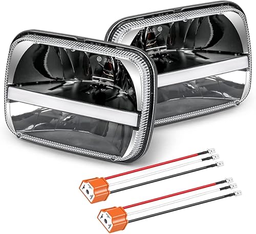 Faros LED H6054 de 7 x 6  5 x 7 pulgadas, con proyector LED, haz sellado de altabaja, DRL ámbar y blanca