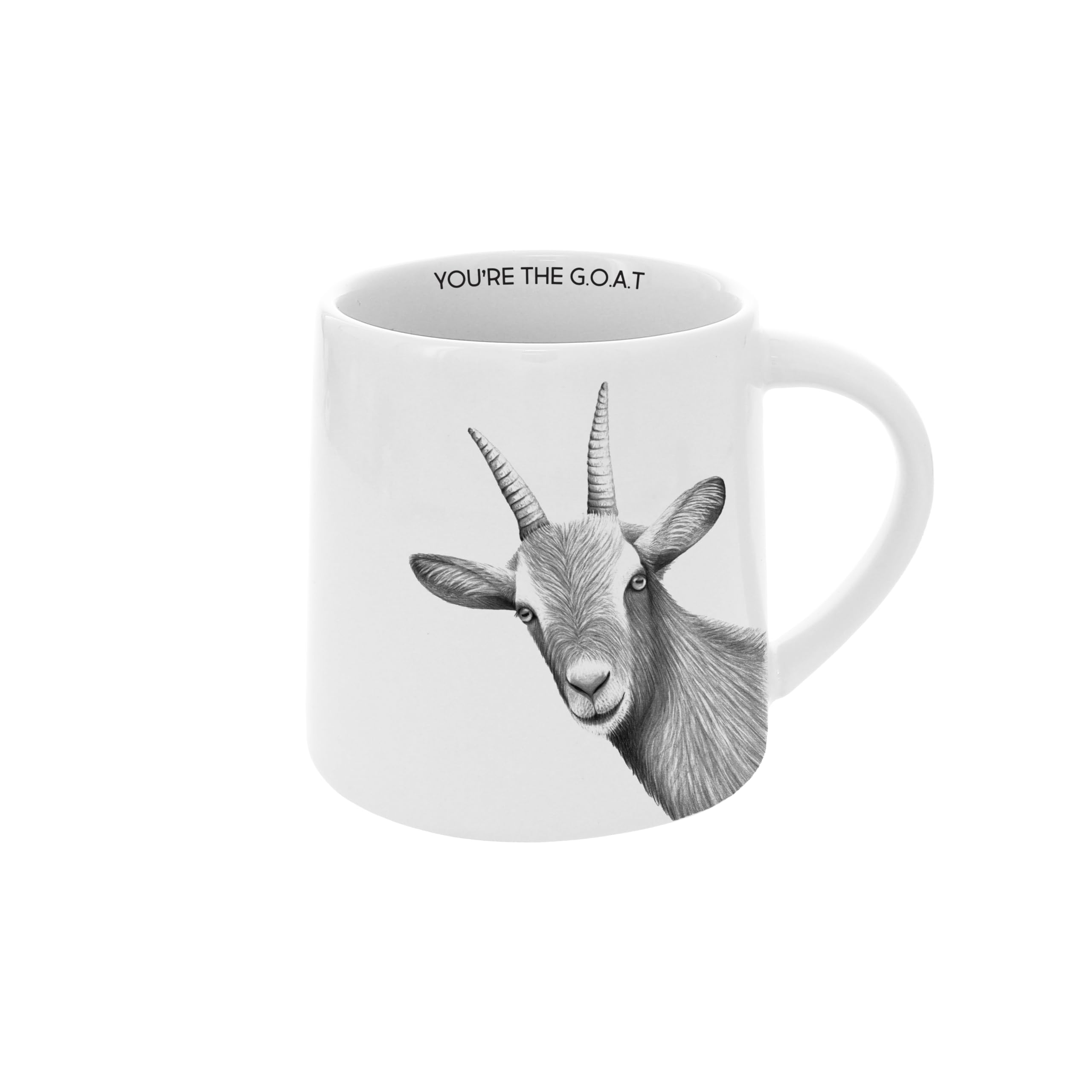 Pavilion Gift Company - You're The G.O.A.T. - Taza de café y té de gres de 17 onzas más grande de todos los tiempos, cabra y animales de granja, utensilios de cocina