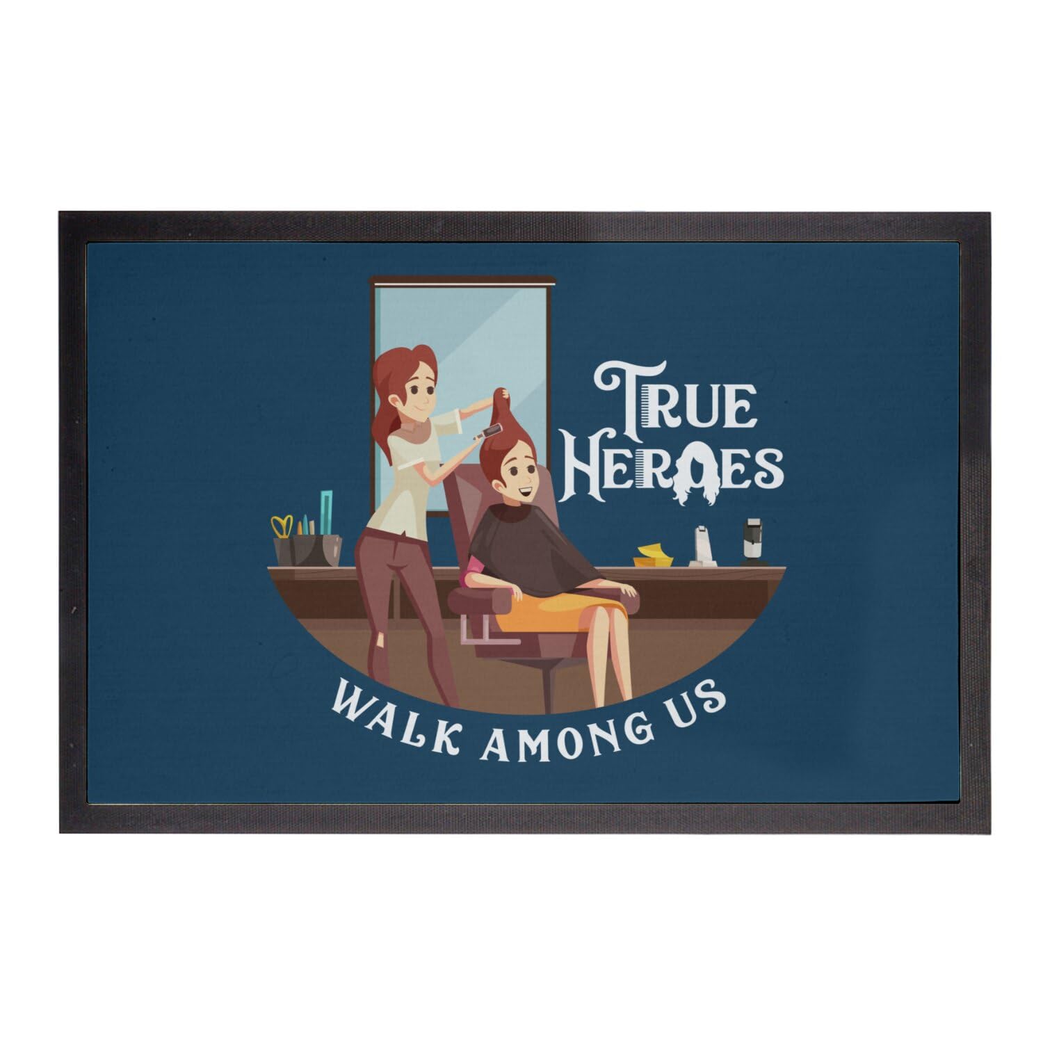 Paillasson Bleu True Heroes Hairdresser Barber - Cadeau Idéal Coiffeur