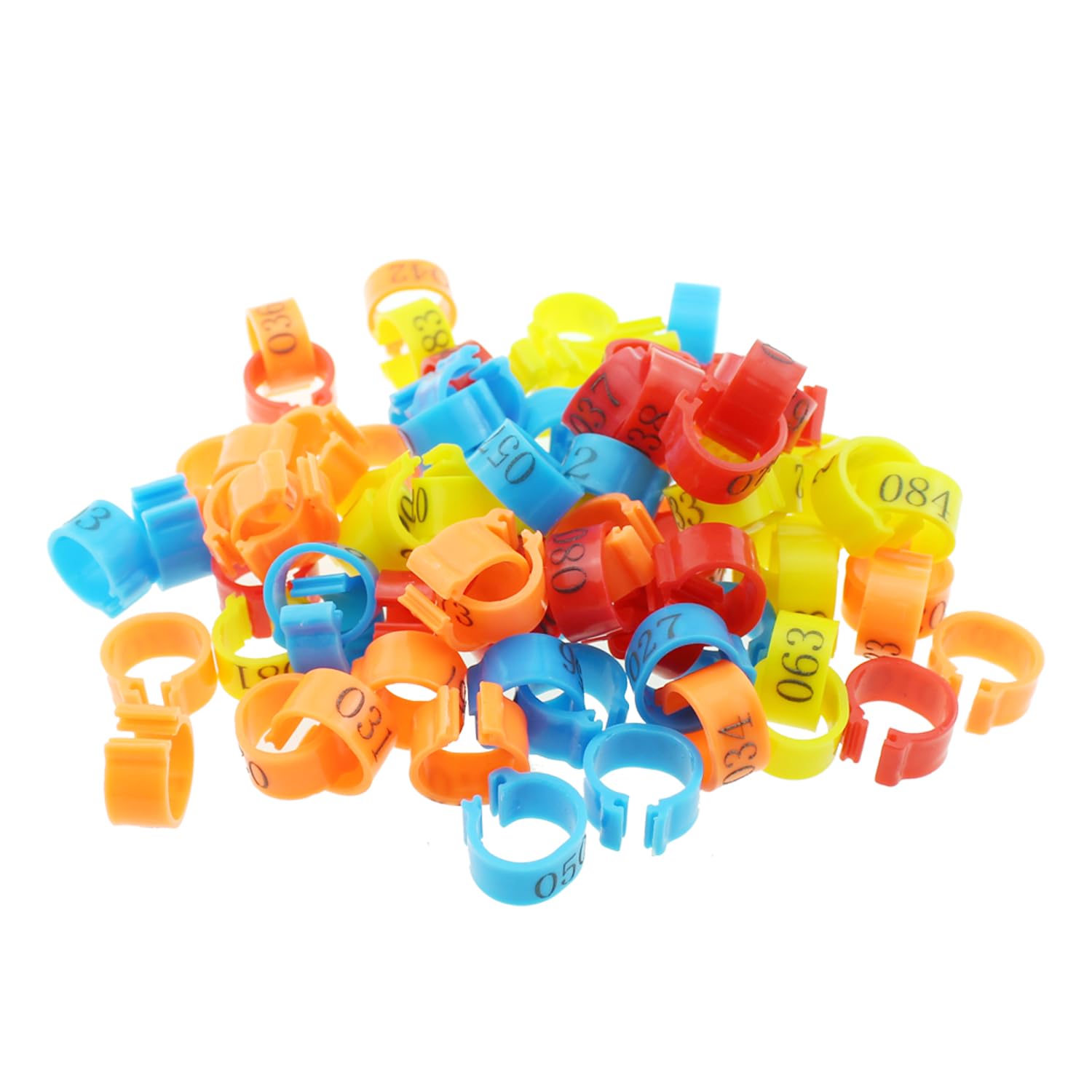 SQXBK 100PCS 10mm Mixed Colour Identifying Leg Band Clip Poultry Plastic Leg Band Pigeon Leg Band Ring Suitable for Bird and Poultry