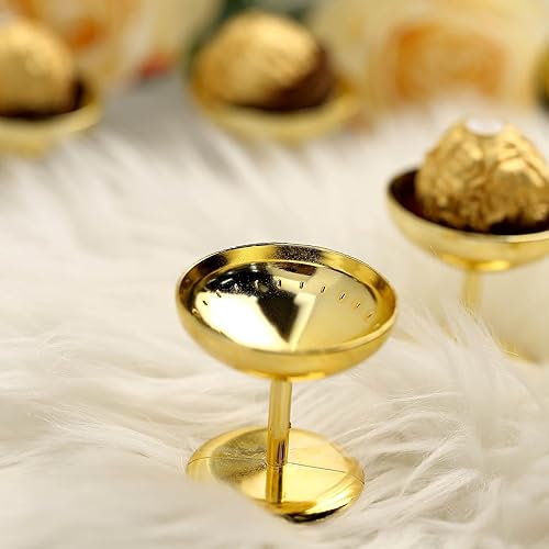 Miniatura 2 de Efavormart - Paquete de 12 tazas doradas de postre para fiesta de 2 pulgadas, platos para dulces y dulces