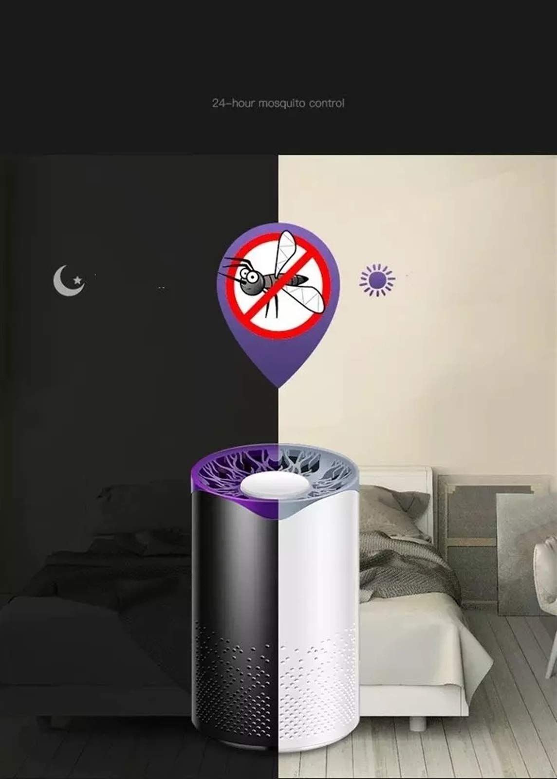 Zanzariera Elettrica，Lampada Mosquito Killer Bug Zapper Potenti zanzariere UVOutdoor Antipioggia Insect Killer