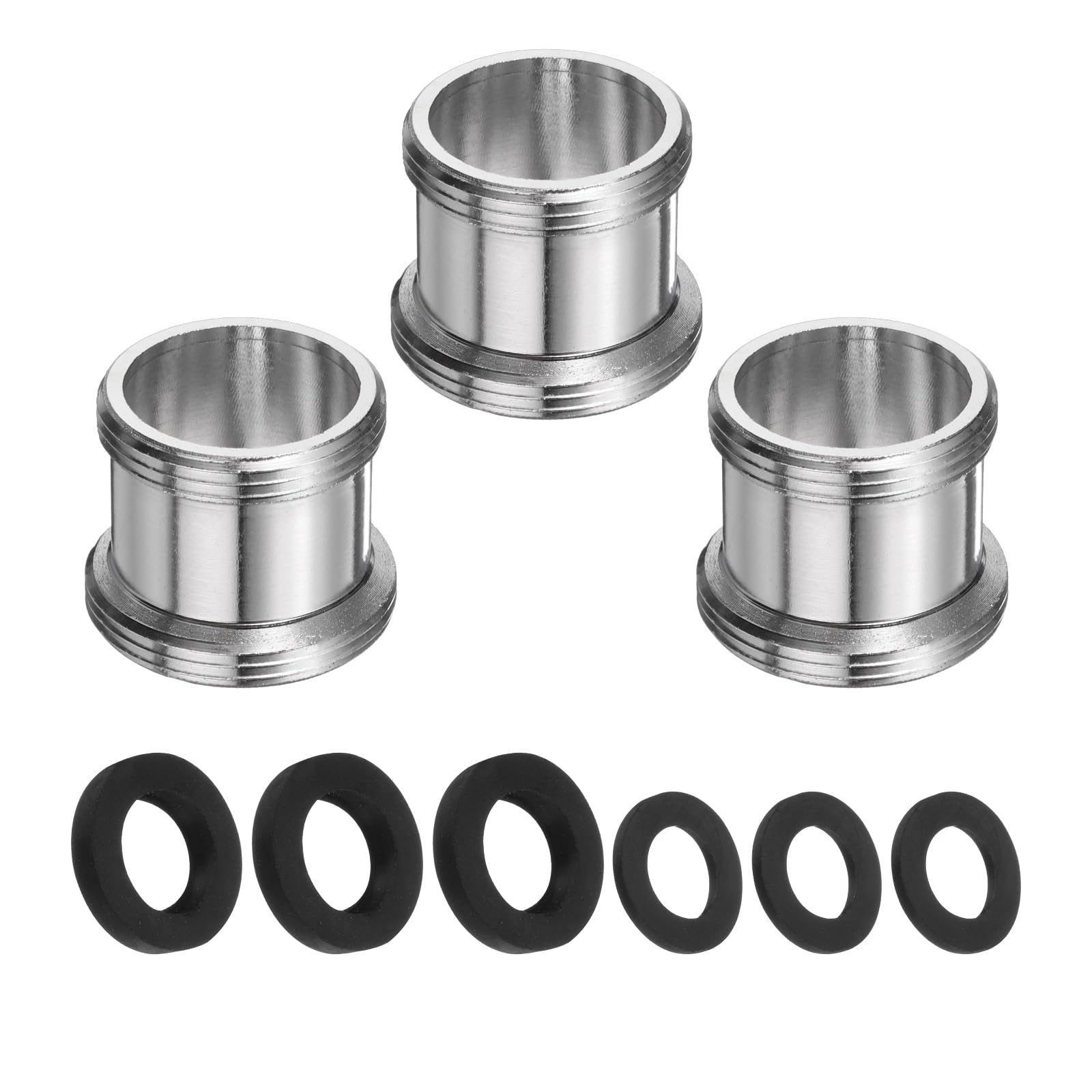 Adaptador de grifo uxcell macho 0.8 a 0.86 pulgadas de acero inoxidable para cocina kit de 3