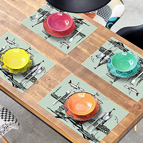 Set de table avion antidérapant 30x45 résistant chaleur napperon table manger - 8