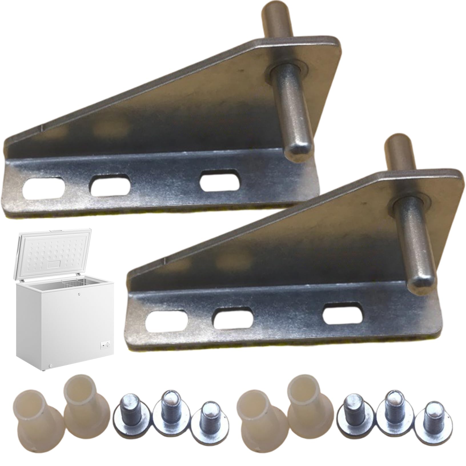 Dorccsi Silver 2 Set Hidden Door Hinge, Sturdy Refrigerator Door Hinges Spare Parts, 3.35X1.38 Inch Metal Cabinet Hinges With Screw Suitable For Built-In Refrigerator