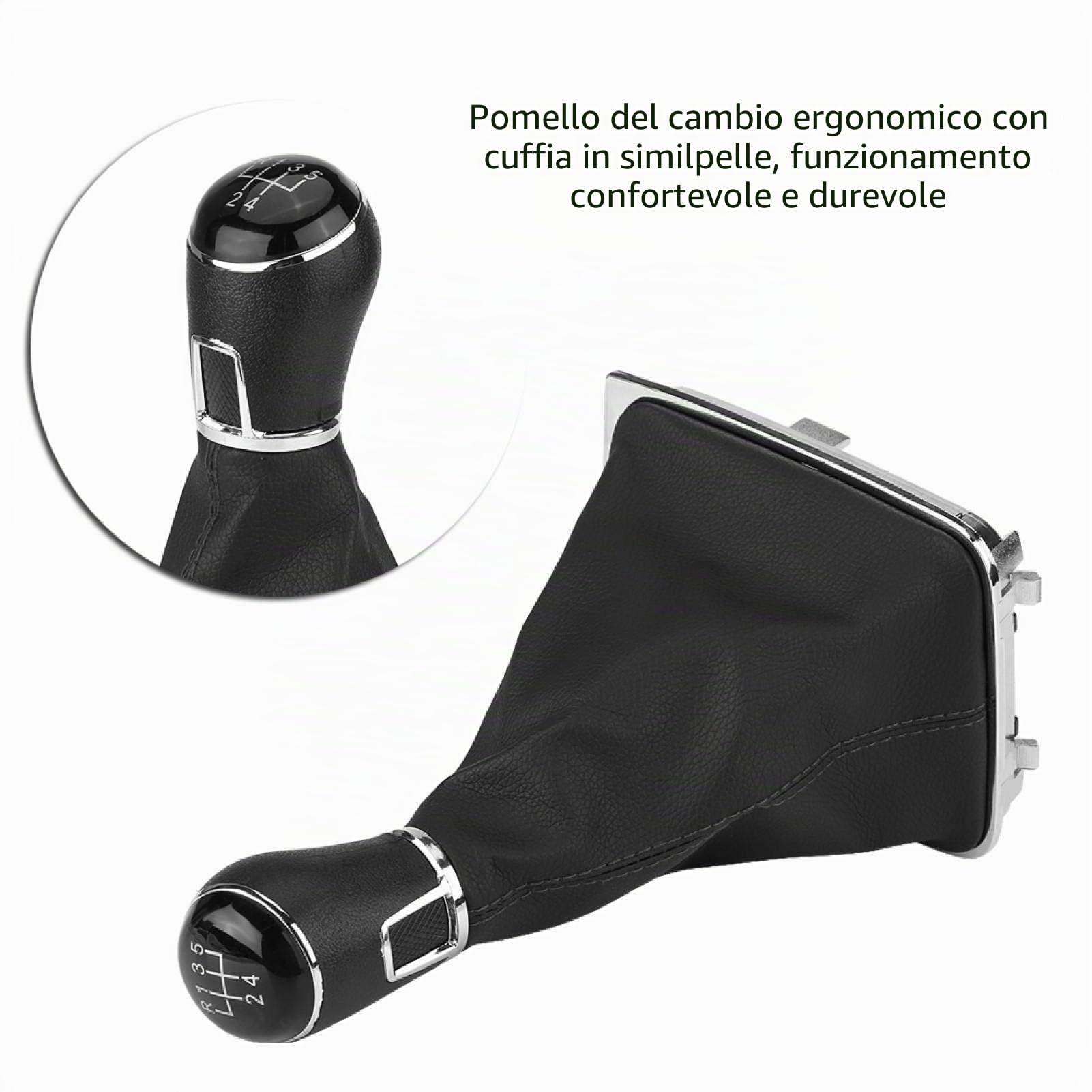 Yafa - Pomello cambio per auto a 5 marce + copertura per leva cambio per Golf 7 MK7 2013 – 2017