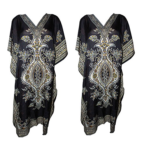 Odishabazaar Caftan Dress Long Maxi Boho Kaftan Cover up with Drawstring Waist (color-3208)