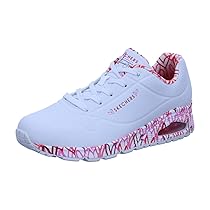 Skechers Uno Loving Love, Scarpe da ginnastica Donna, Bianco White Durabuck Red Mesh Trim, 38 EU
