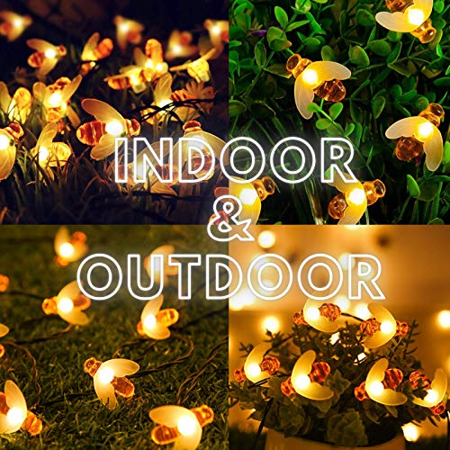 Solar Honeybee Garden String Lights, 60 LED 30Ft With 8 Lighting Modes - Image 3