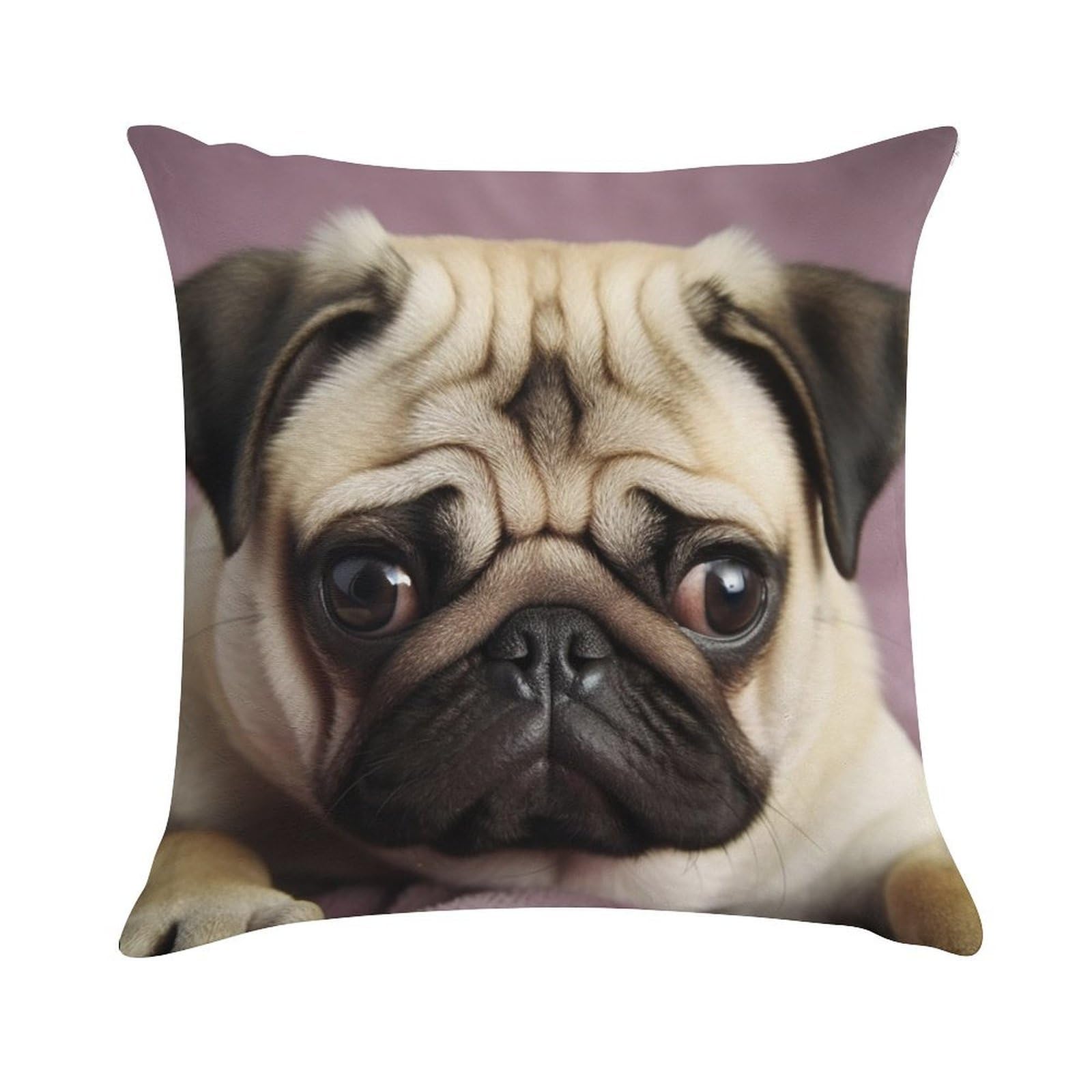 Khauerbc Pug Soft Cozy Throw Pillow Covers Decorative Cushion Covers Plush Boho Farmhouse Pillow Case With Zipper Throw Pillowcase For Bed Sofa Living Room Bedroom