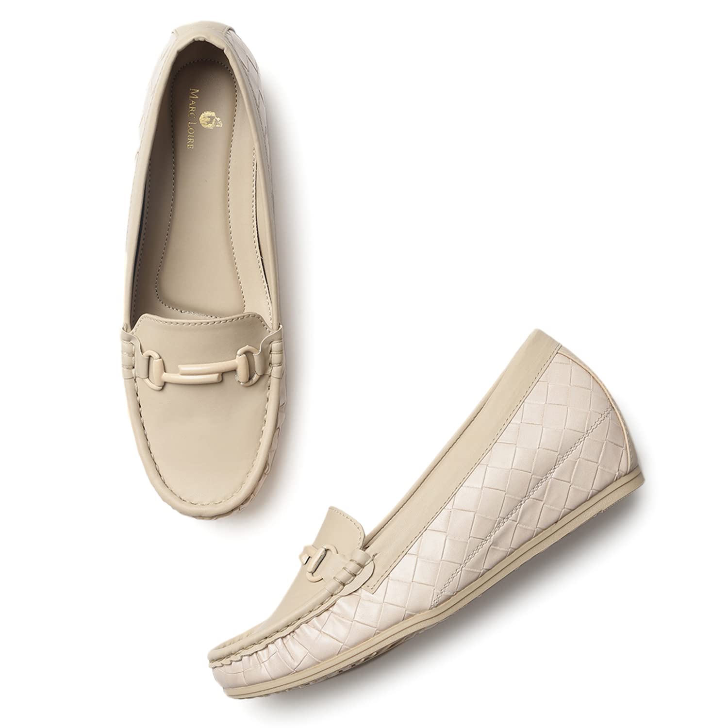 Marc Loire Womens Cream Platform Wedge Ballet Loafer Shoes - Casual And Formal Moccasins Footwear, 6 UK (B09VP7CL9J) Amazon Price History, Amazon Price Tracker