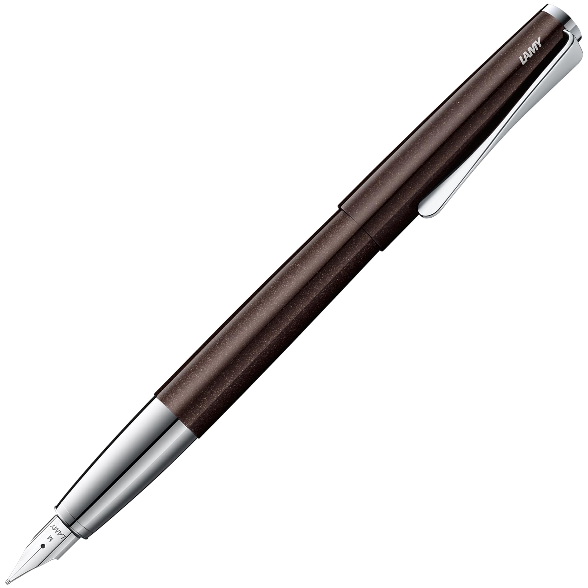 Lamy Studio Premium 069 - Penna stilografica in acciaio INOX con finitura laccata lucida e pennino in acciaio lucido, misura M, clip a elica, con cartuccia d'inchiostro T 10, colore: Blu