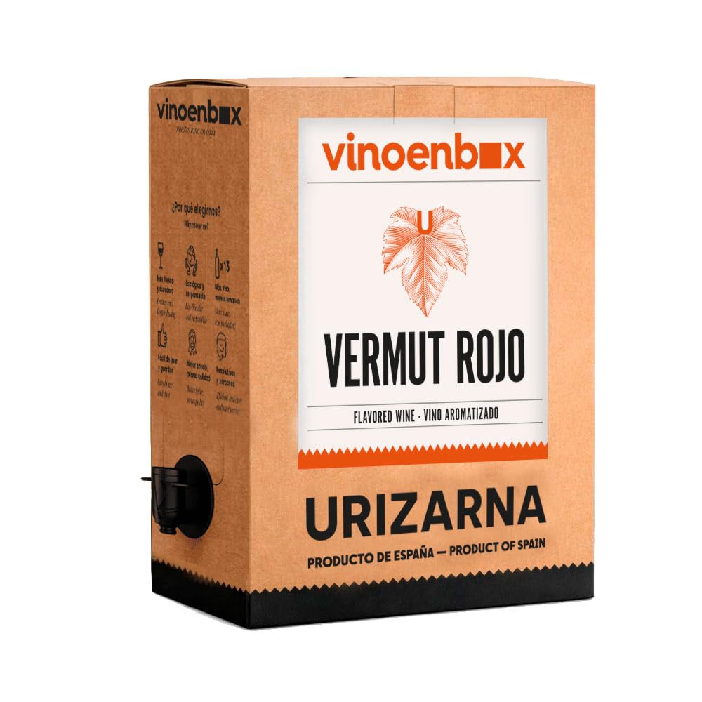 Vermut Rojo Artesano Bag-in-Box 5 L – Aperitivo Español con hierbas selectas | Elaborado en La Rioja | Intenso, equilibrado y listo para servir
