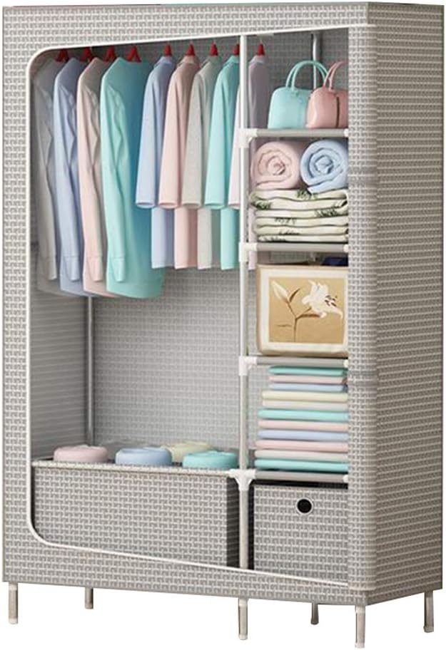 Cloth Wardrobe Clothes Closet, Portable Closet Wardrobe Storage Closet Standing Closet Fabric Cabinet Portable Wardrobe,A_105x45x168cm