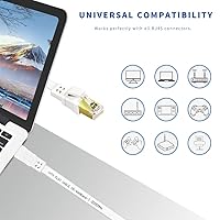 Vista 6 de Cable Ethernet Cat 8 de 1.5 pies, paquete de 2 unidades, cable de Internet de alta velocidad con 40 Gbps 2000 Mhz, cable de red RJ45 de entierro