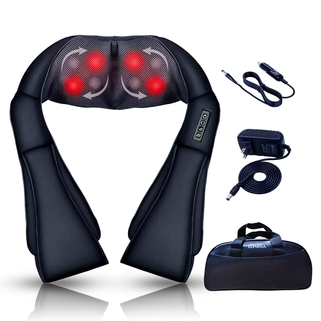 Electric Neck & Back Massager with Heat – 3D Deep Tissue Kneading for Neck, Shoulders, Waist & Legs – Portable Home & Car Massager – Gift for Women, Men, Family