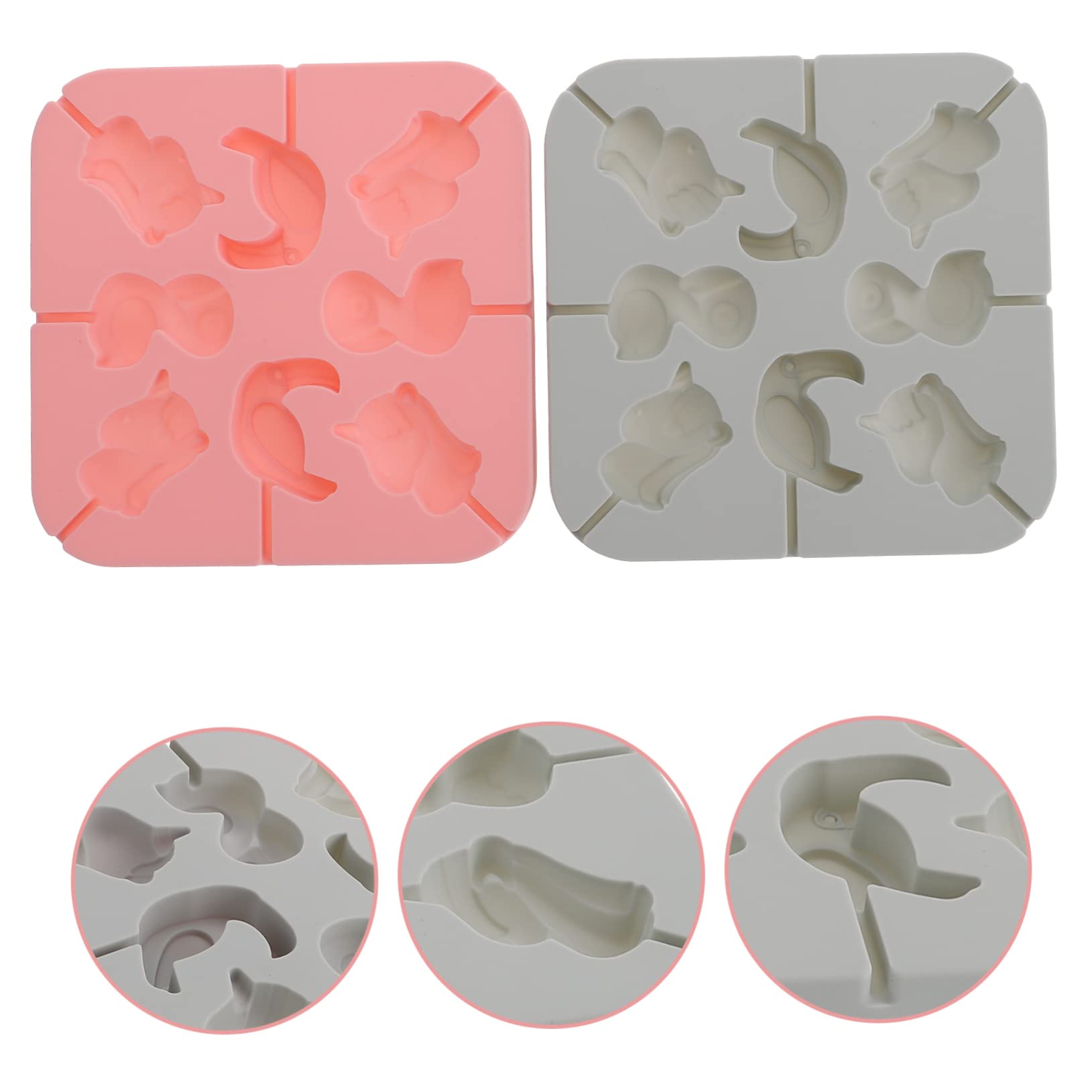 Amosfun 5 Ensembles Moule Flamant Rose Moules À Glaçons Outil De Fabrication De À Bricolage À Pour La Maison À Glace Gel De Silice 2 Pièces * 5