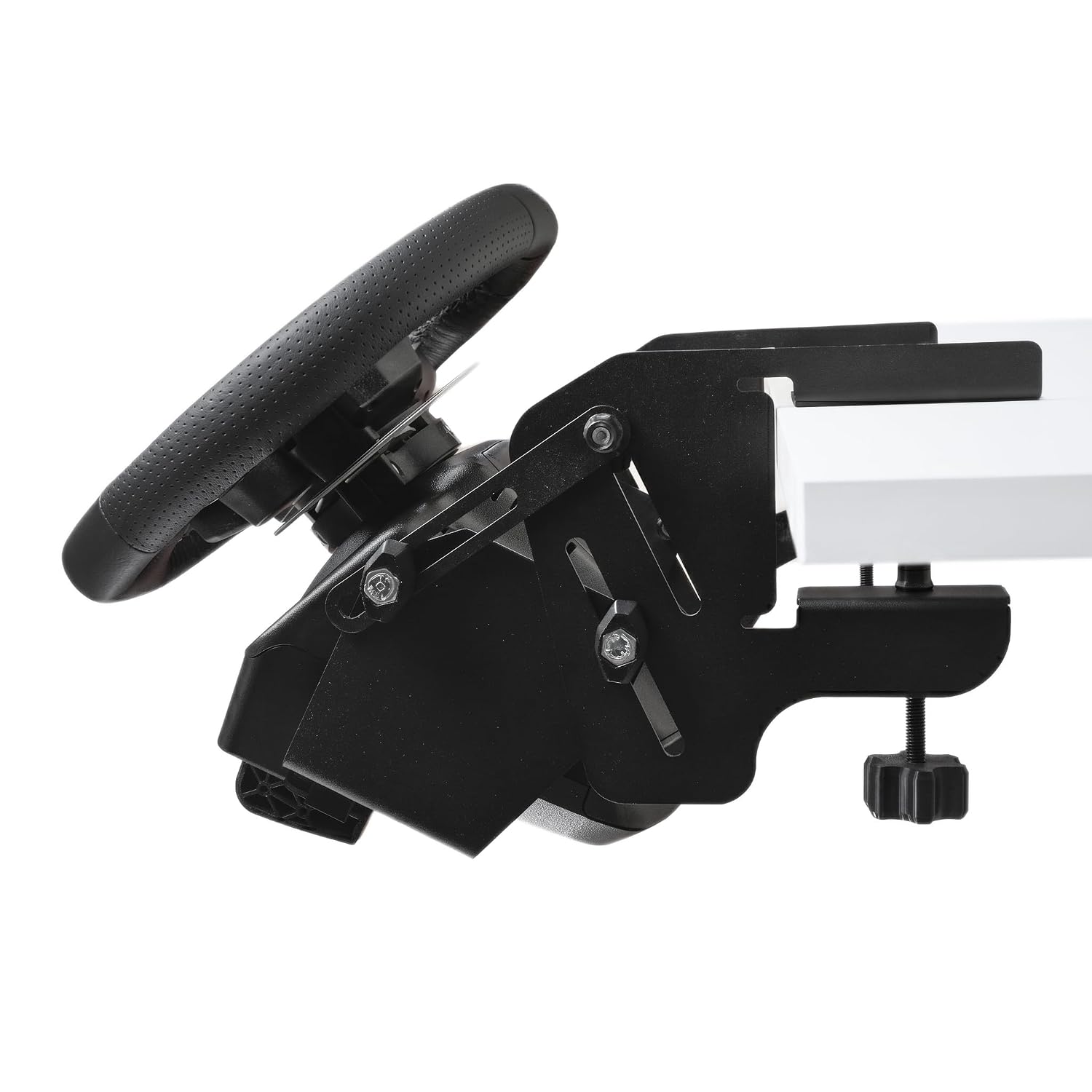 Universal Desk Steering Wheel Mount Angle Adjustment Kit – Height & Tilt Adjustable Bracket for Sim Racing, Truck and Farm Simulation Gaming, Desk/Table Clamp Compatible