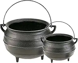 Jogo 2 Caldeirões Extramil Tripé Ferro Fundido 1,0L e 4,0L