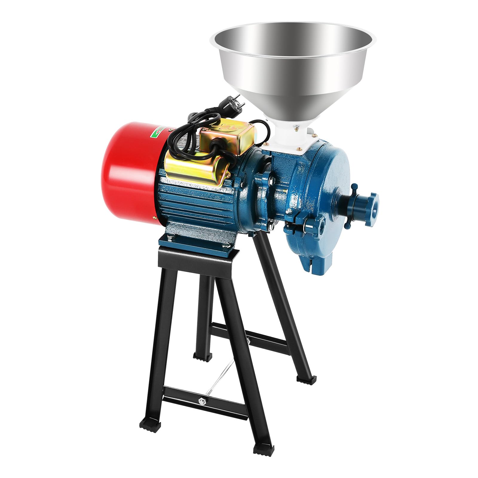 Molino eléctrico de granos,2200W Molino de grano 1400 RPM de alta eficiencia abrasivo con 1 embudo Molino de harina de trigo seco, para cereales, maíz, pajita