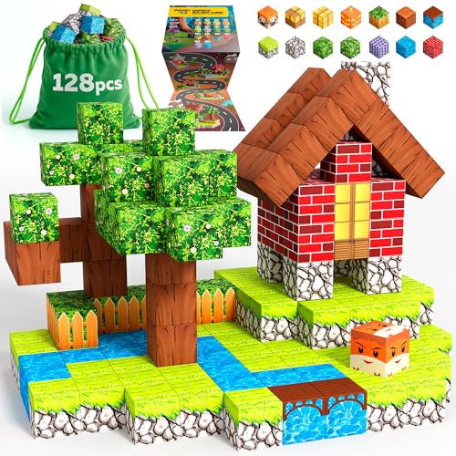 Magnetic Blocks Cubes 128PCS - STEM Cube Building Blocks &
