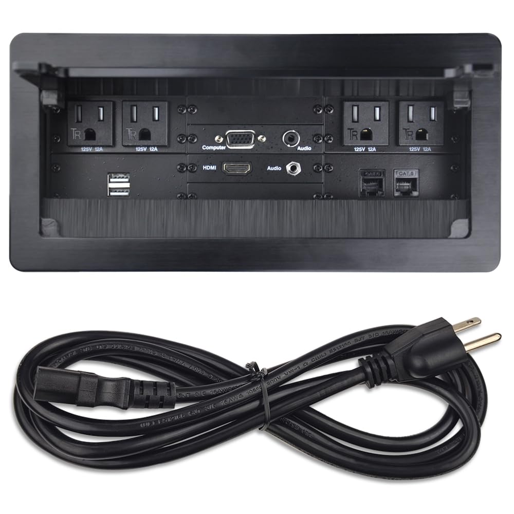 Amazon.com: Conference Table Power Brush Connectivity Box with 4