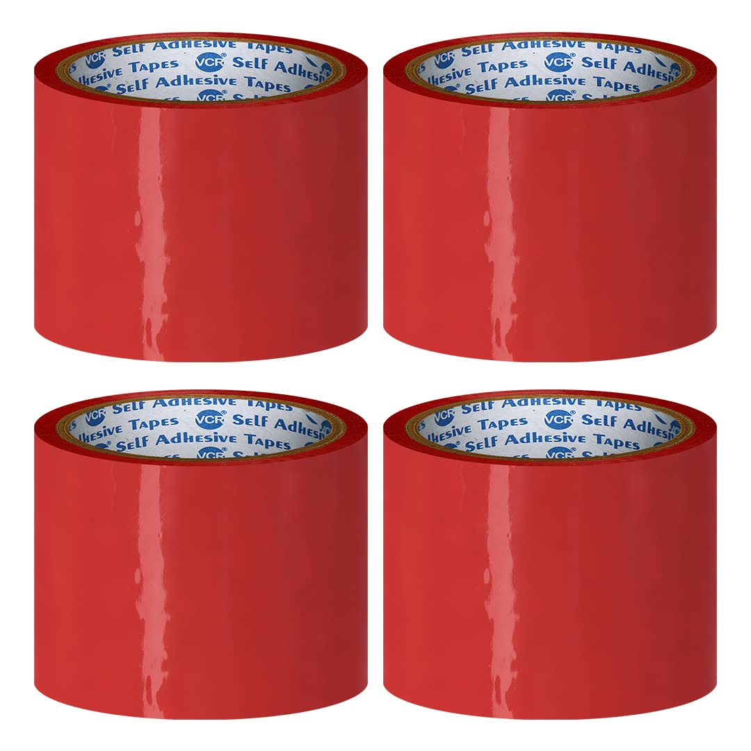 VCR Red Color Tape - 50 Meters in Length - 72mm / 3" Width - 04 Rolls Per Pack - BOPP Self Adhesive Tape for Arts and Craft use, Box Packing, Office and Home use (B07RWXR56R) Amazon Price History, Amazon Price Tracker