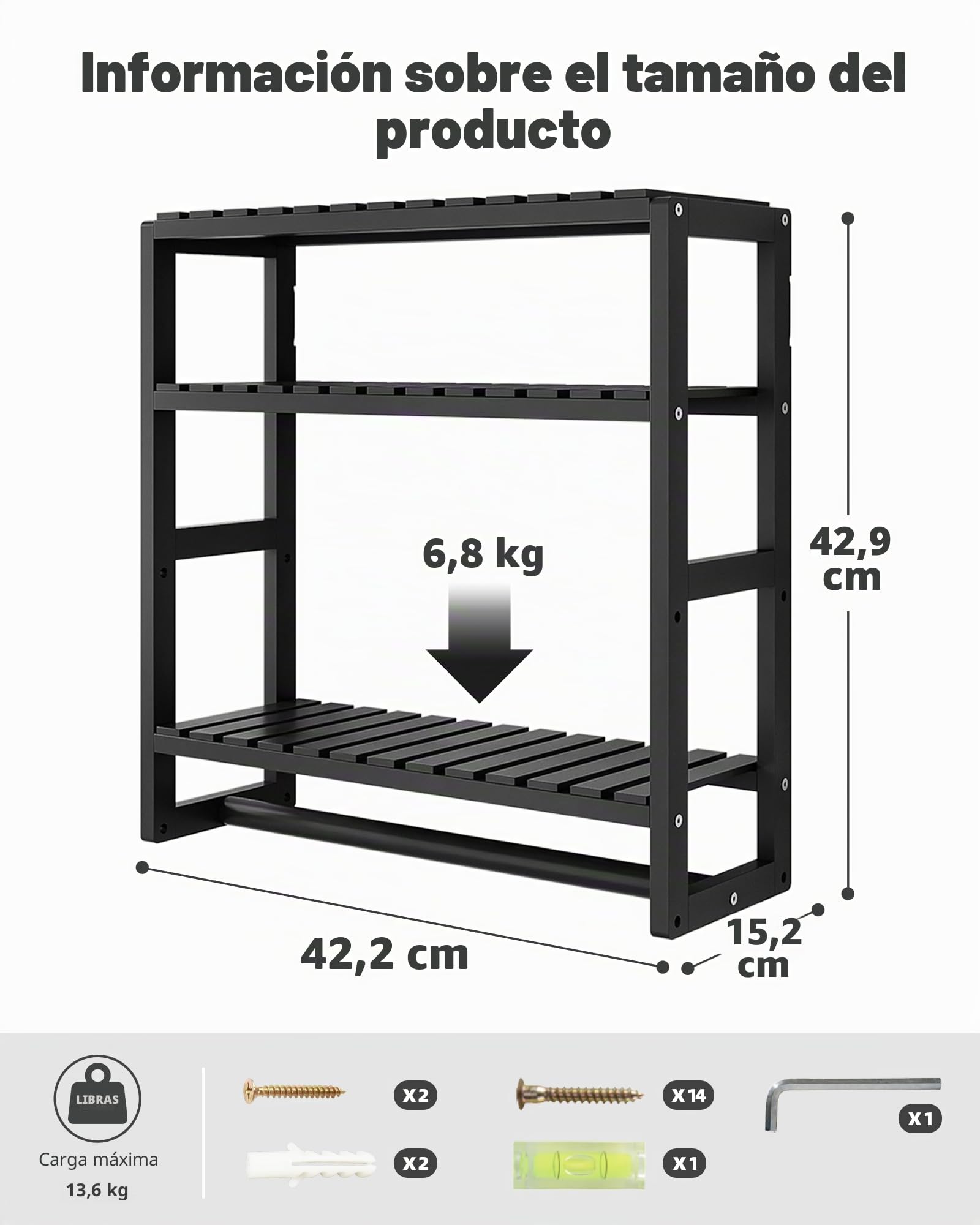 Galood Estante de baño para Almacenamiento sobre el Inodoro, montado en la Pared, 3 Niveles, Organizador de Estante de Esquina de bambú, toallero, Armario de Papel higiénico con Barra para Colgar, | Organizador de estante esquinero de bambú, toallero, arm