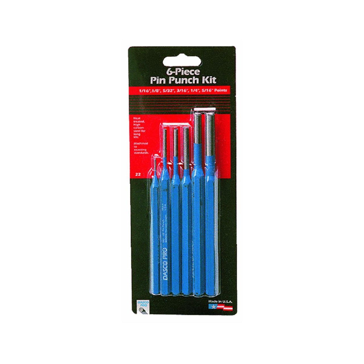 Dasco Pro 22 Pin Punch Set, 6-Piece