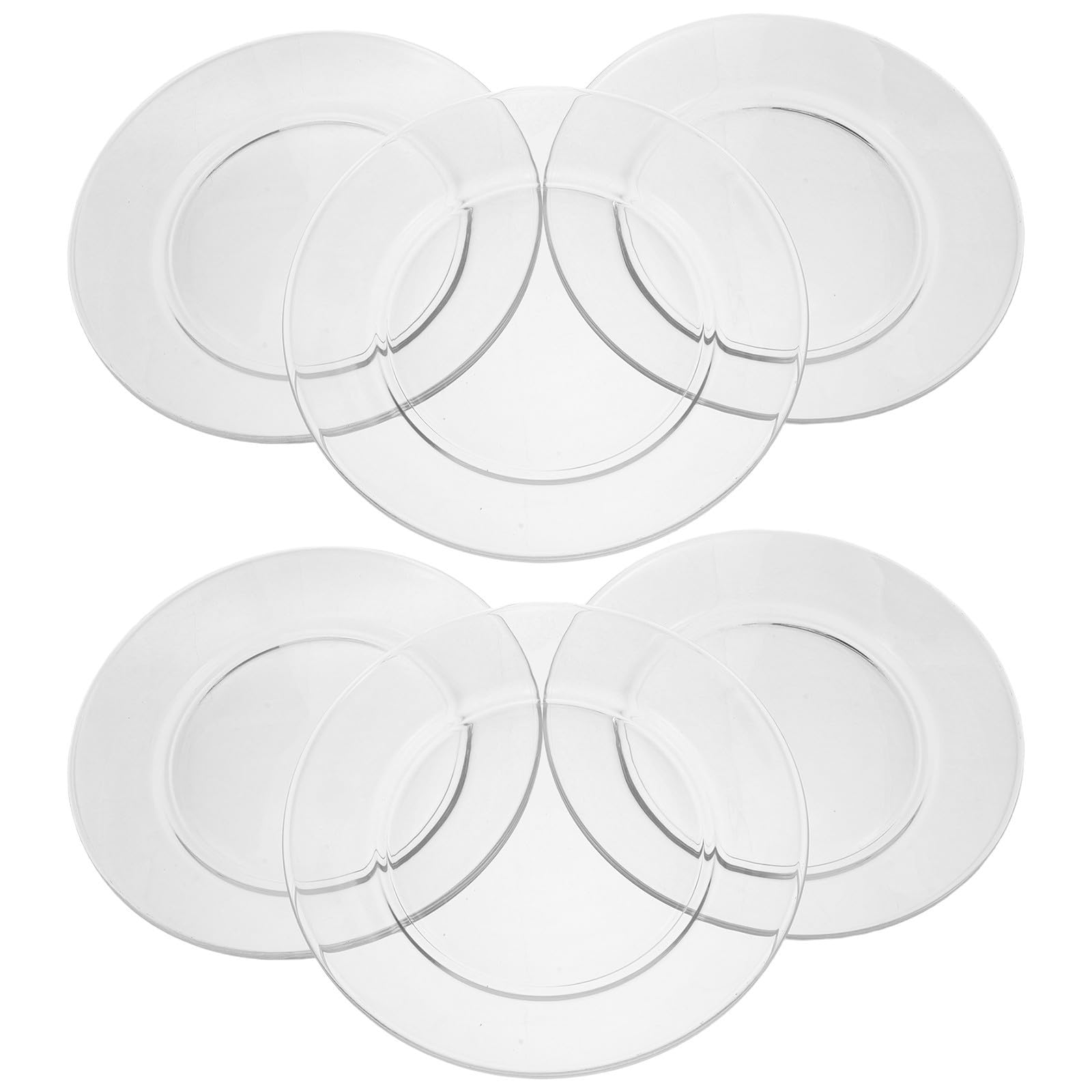 OUNONA Assiettes en Verre Transparentes Résistantes Design Rond Élégant Compatibles Lave-vaisselle Lot de 4 pour Restaurants et Réceptions Réutilisable