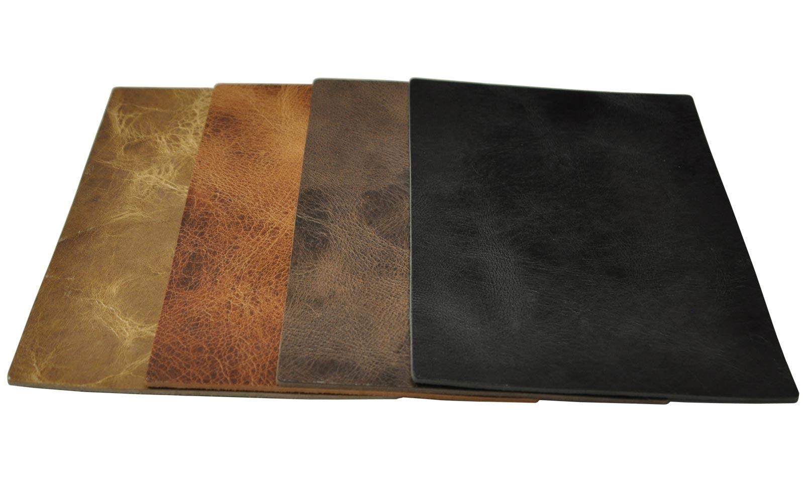 Handmade in Germany excl. Schreibunterlage Leder Schreibtischunterlage Echtleder, hochwertig und elegant - hergestellt in Deutschland Schreibtischschutz Büffelleder Groß Vintage-40x40cm-Schwarz
