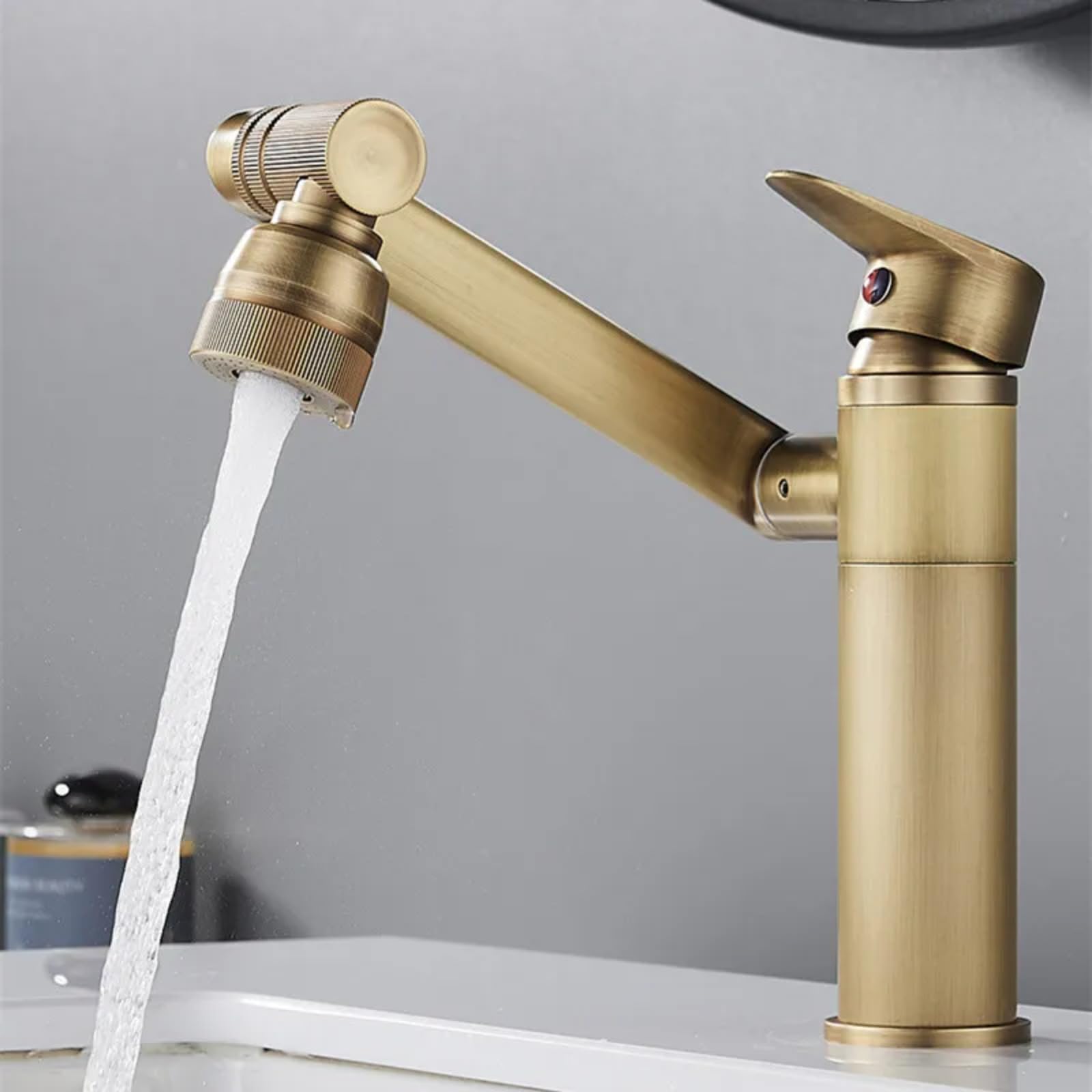 Robinet de salle de bain multifonction en bronze antique mélangeur d'eau chaude et froide