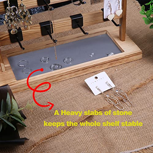 Generic JEWELRY DISPLAY RACK Beross Wooden Jewelry Display Stand With 20 Hooks Earring Card Display Rack thumb #2