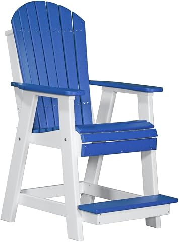 LuxCraft Balcony Chair - Counter Height (Blue on White)