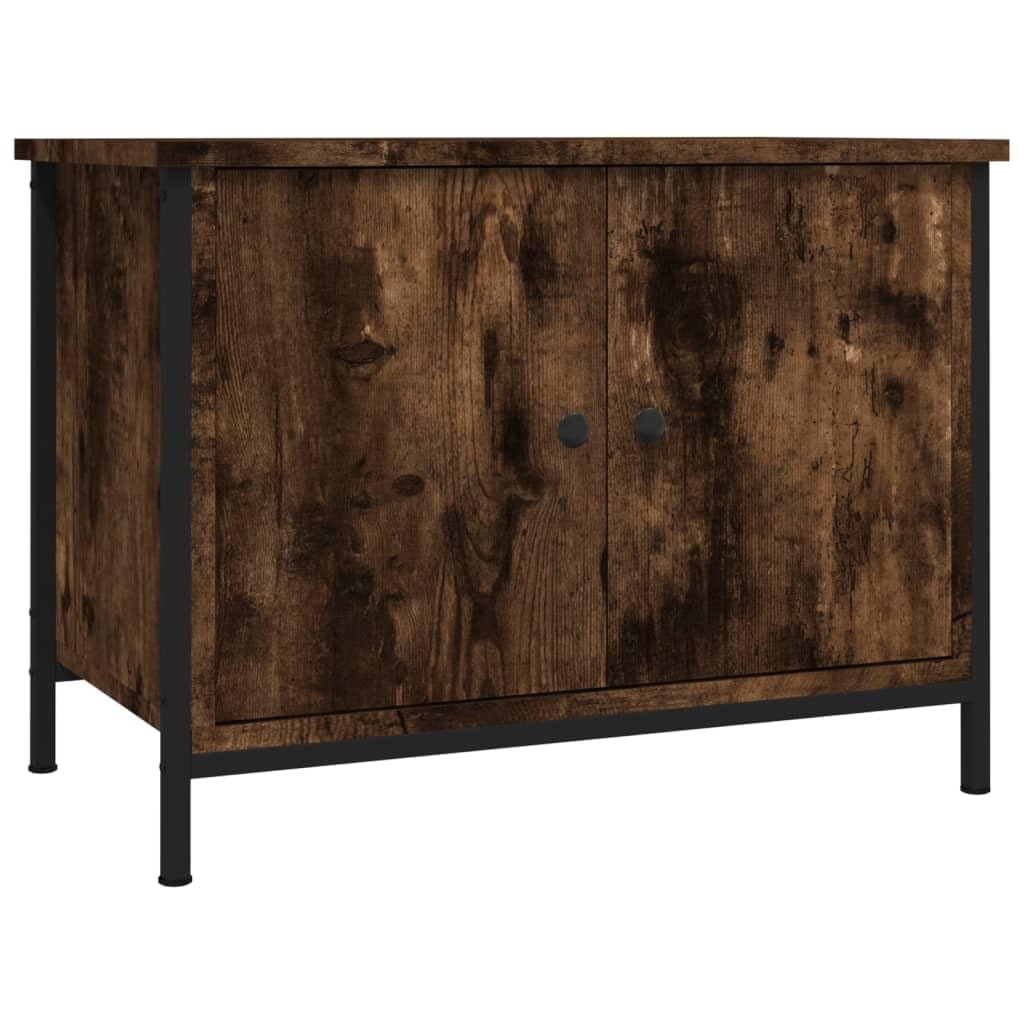 vidaXL TV Cabinet, TV Stand Media Unit Cabinet Sideboard Cupboard, Entertainment Centre, Industrial Style, with Doors Smoked Oak Engineered Wood