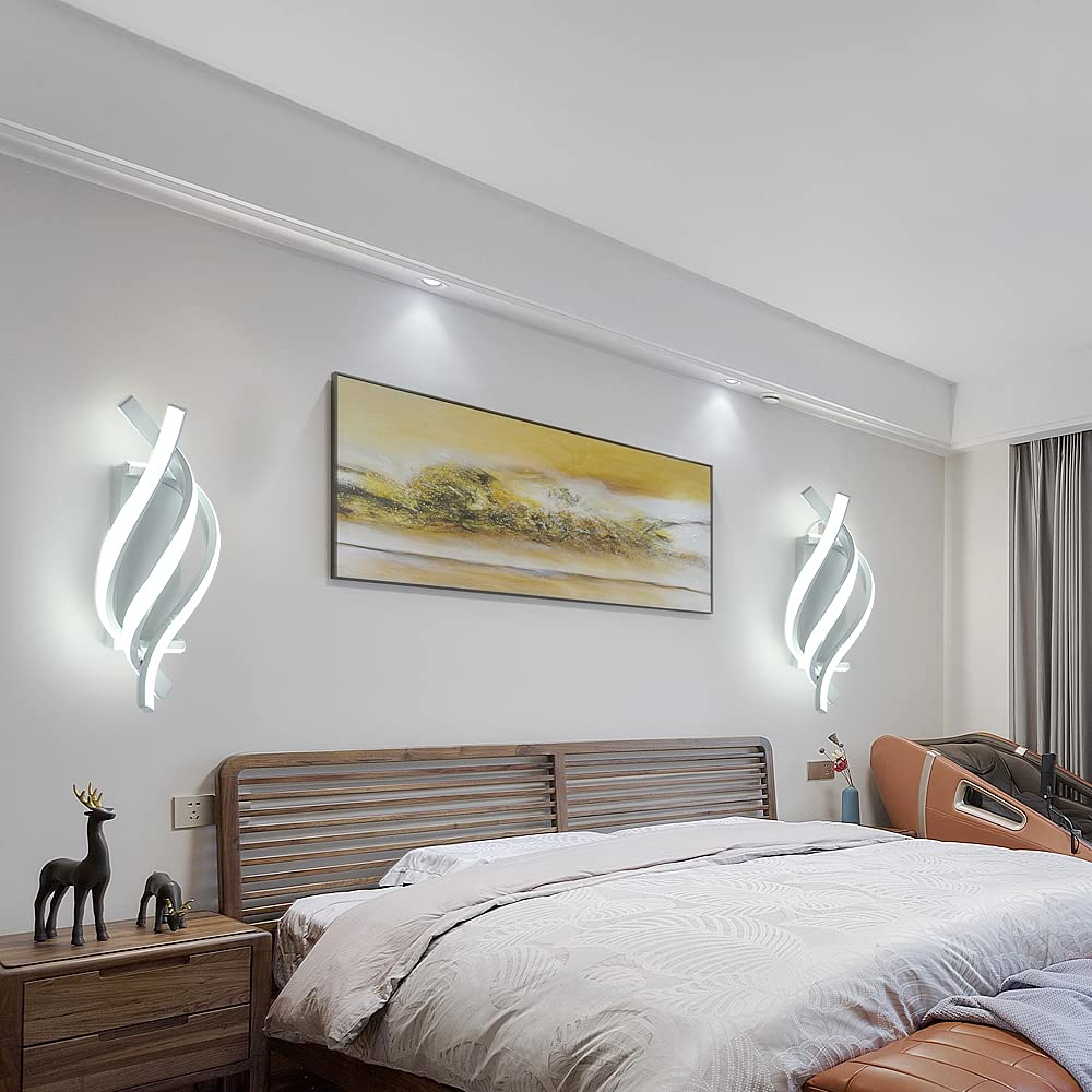 Comely Lampada da Parete LED, Bianco 22W Applique da Parete Interno Moderno, Lampada a Muro 2500LM per Camera da Letto Soggiorno Corridoio Sala da Pranzo, Luce Bianca Fredda 6500K
