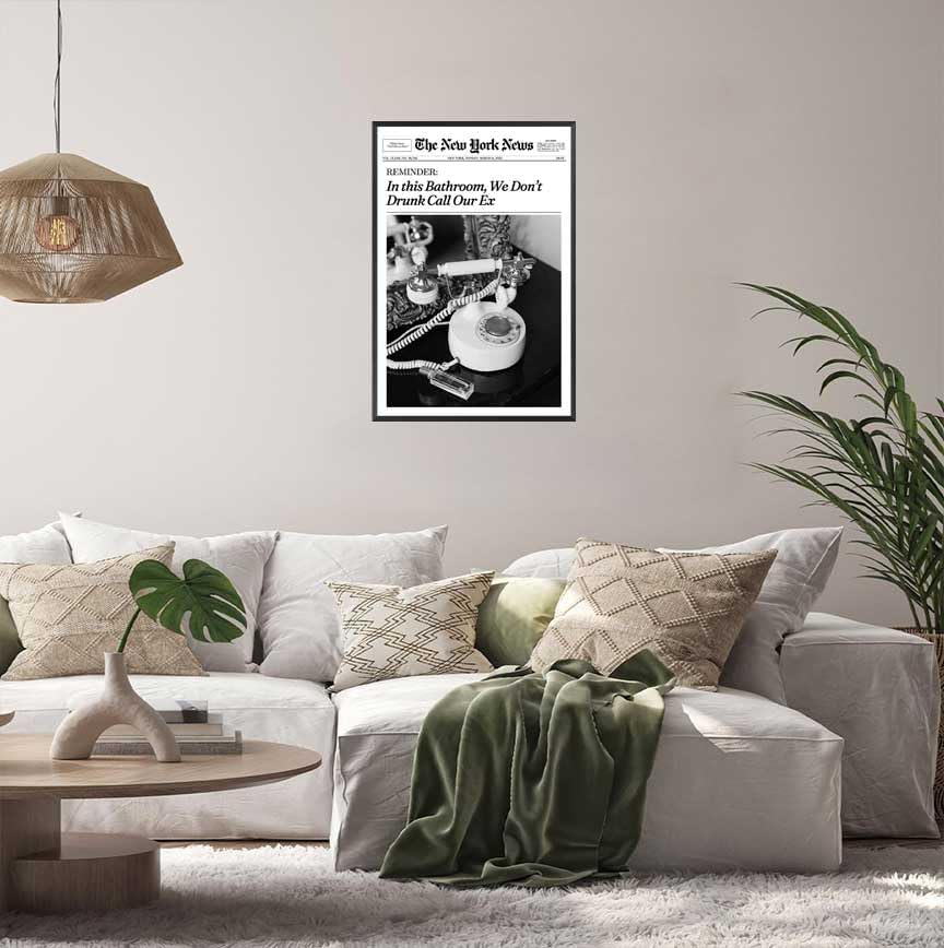 Miniatura 4 de Pósteres vintage de noticias en blanco y negro The New York Times, lienzo para pared, revista, teléfono, bebida, vino, impresiones estéticas,
