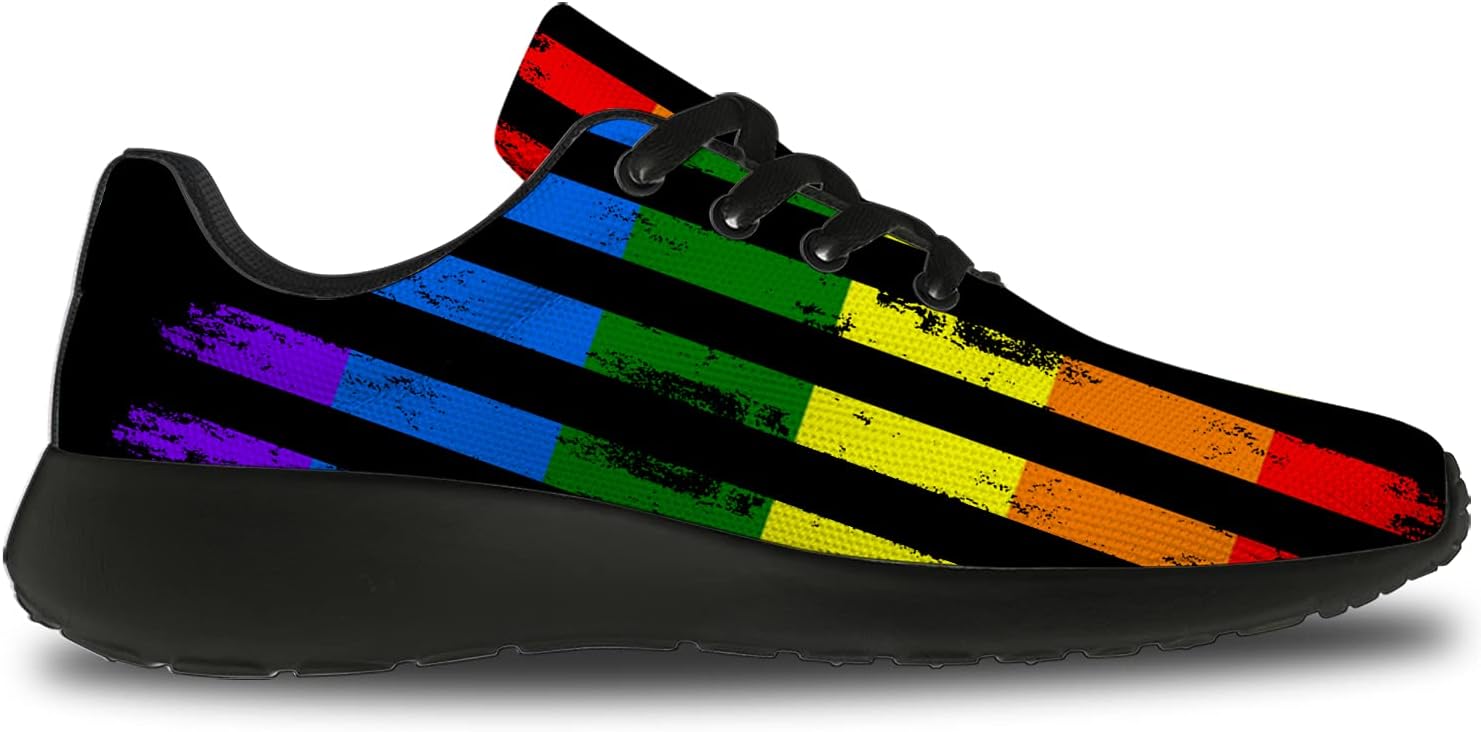 LGBTQ Shoes for Men Women Running Shoes Womens Mens Walking Tennis Sneakers LGBT Rainbow Gay LGBTQ Flag Shoes Gifts