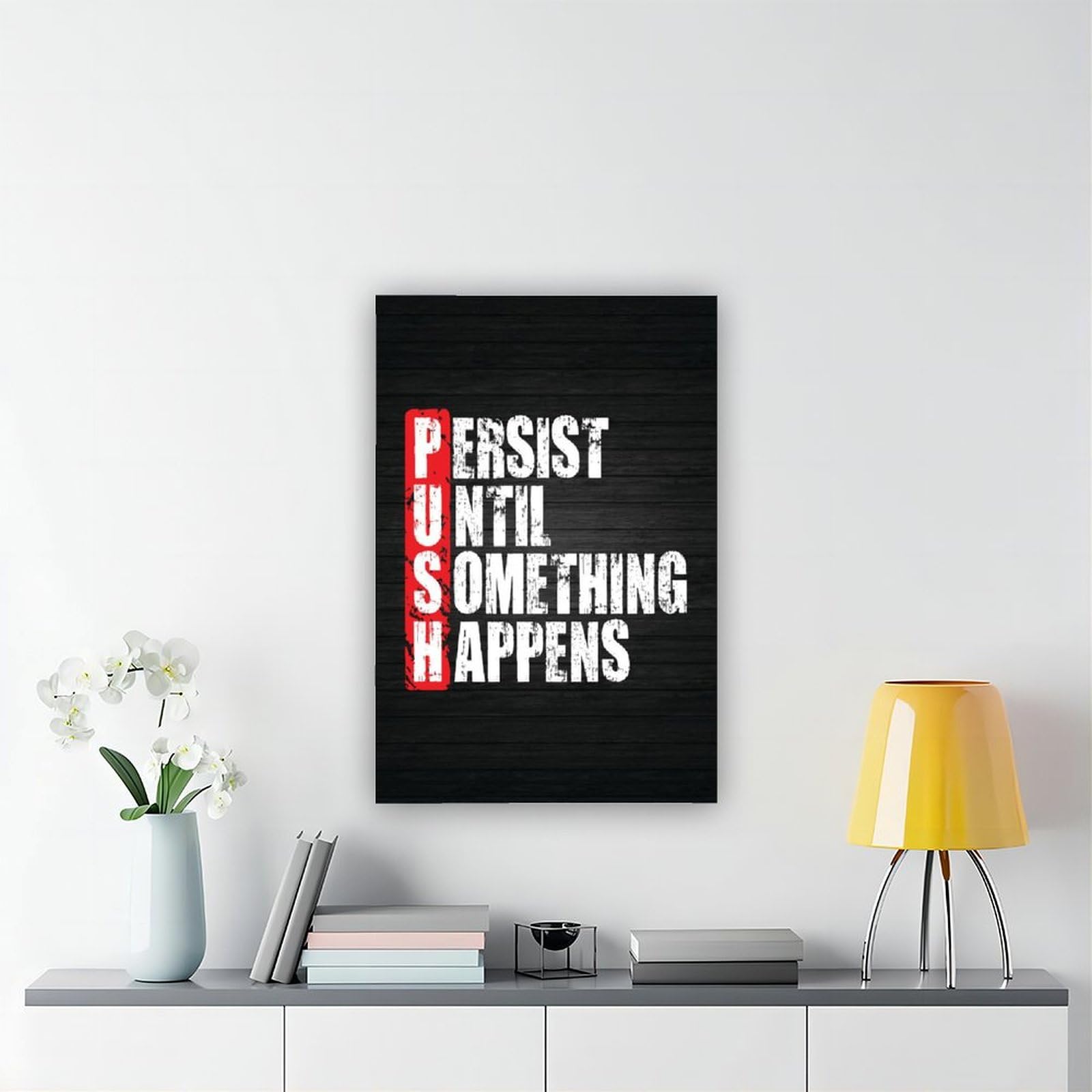 PUSH Motivation - Pósteres de culturismo para hombres y niñas, citas motivacionales inspiradoras para gimnasio muscular, 60 x 90 cm